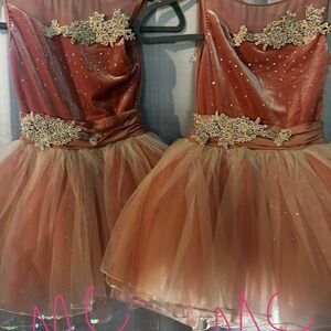 Elegant Kids Costume Dress with Gold Accents